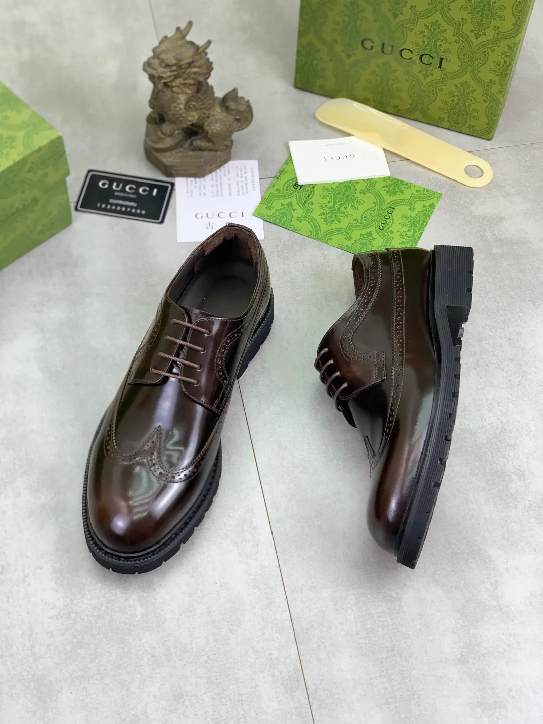 Men's Men's Shoes 💰P580 [New Style] 💰💎💎💎 [Gucci] GUCCI high-end men's formal business leather shoes, original order 1:1! Original imported high-end calfskin, original metal buckle, imported first-layer pigskin lining for feet, original high-end outsole, men's shoe size: 38-44